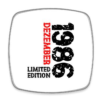 1986 Dezember Limited Edition 37. Geburtstag Deko - Viereckiger Kühlschrankmagnet - Weiß - Vorne