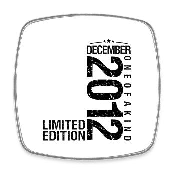 Birthday December 2012 December born in December - Square fridge magnet - white - Front