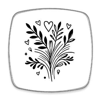 Branche d’arbre de cœur - Magnet carré - blanc - Devant