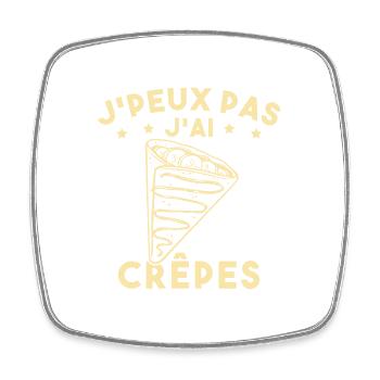 J'peux Pas J'ai Crêpes Cadeau Humour Drole - Magnet carré - blanc - Devant