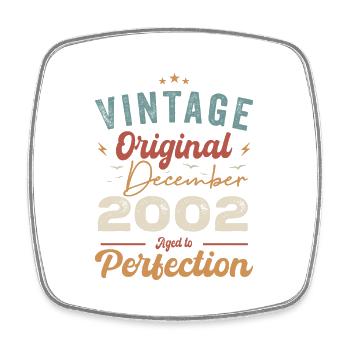 Vintage Geburtstag - Dezember 2002 - Geschenkidee - Viereckiger Kühlschrankmagnet - Weiß - Vorne
