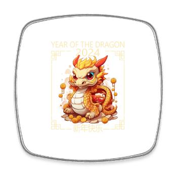 Year Of The Dragon Happy Chinese New Year 2024 - Viereckiger Kühlschrankmagnet - Weiß - Vorne