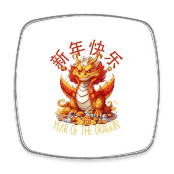 Year Of The Dragon Happy Chinese New Year 2024 - Viereckiger Kühlschrankmagnet - Weiß - Vorne