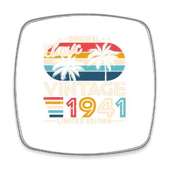 Vintage 1941 Geburtstag Retro - Viereckiger Kühlschrankmagnet - Weiß - Vorne
