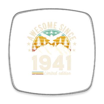 83. Geburtstag Vintage 1941 Retro Geschenk - Viereckiger Kühlschrankmagnet - Weiß - Vorne