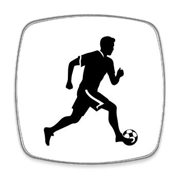 Joueur De Football Silhouette Joueur De Football Homme - Magnet carré - blanc - Devant