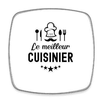 Meilleur cuisinier 2 - Magnet carré - blanc - Devant