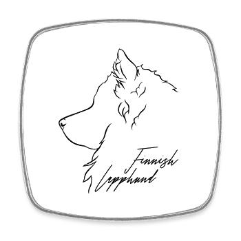 Profil finlandais de Laponie Chiens Chien Wilsigns - Magnet carré - blanc - Devant