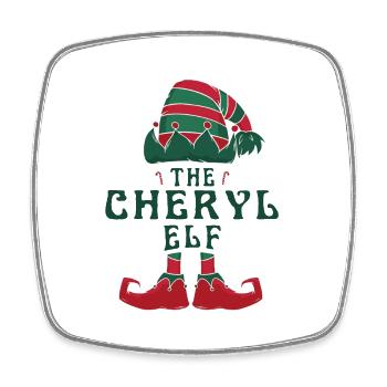 The Cheryl Elf Pajama for Funny Christmas Holiday - Square fridge magnet - white - Front