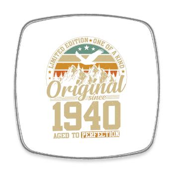 Vintage Birthday 84 Years 1940 - Square fridge magnet - white - Front