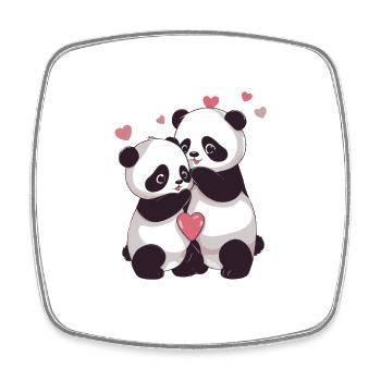 Ich liebe dich, Panda - Viereckiger Kühlschrankmagnet - Weiß - Vorne