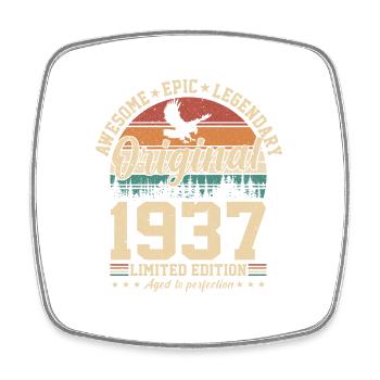 Légendaire 87e anniversaire rétro cadeau 1937 - Magnet carré - blanc - Devant