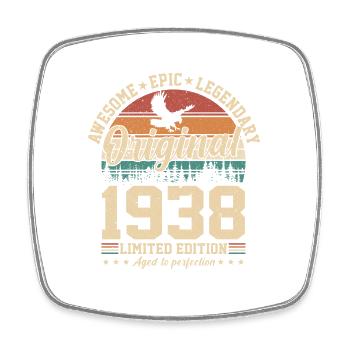 Vintage 1938 Birthday - Viereckiger Kühlschrankmagnet - Weiß - Vorne