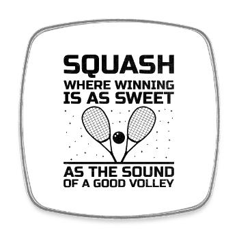 Squash Player Squash Tennis Player Raquetball Spor - Square fridge magnet - white - Front