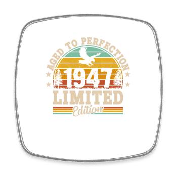 77th Birthday Vintage Retro Gift 1947 - Square fridge magnet - white - Front