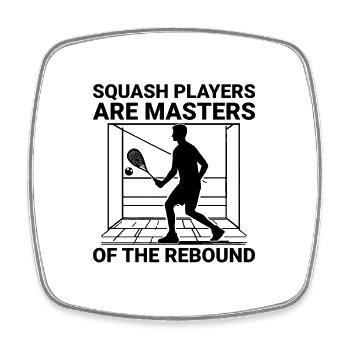 Squash Player Squash Tennis Player Raquetball Spor - Square fridge magnet - white - Front