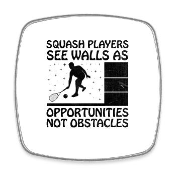 Squashspieler Squash Tennisspieler Raquetball Spor - Viereckiger Kühlschrankmagnet - Weiß - Vorne
