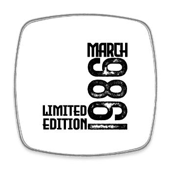 March 1986 Anniversary Gift. March 1986. March - Square fridge magnet - white - Front