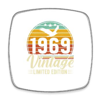 Vintage 1969 Geburtstag Retro - Viereckiger Kühlschrankmagnet - Weiß - Vorne