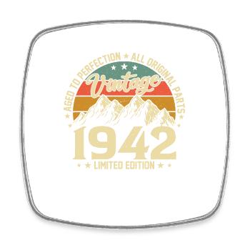 Vintage 82. Geburtstag 1942 - Viereckiger Kühlschrankmagnet - Weiß - Vorne