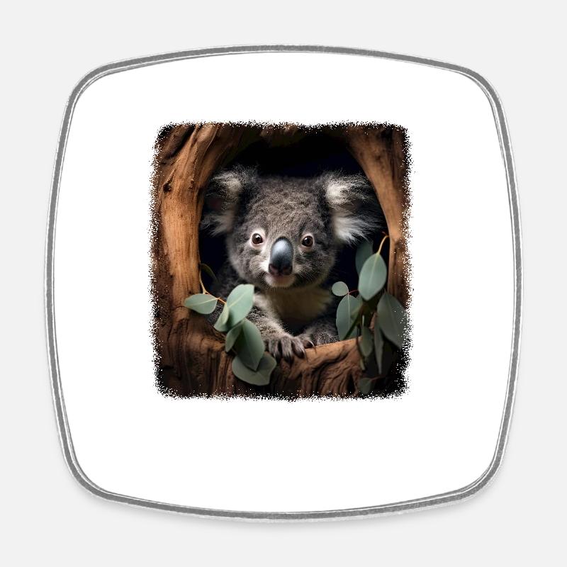 Koalas Koala réaliste - Magnet carré - blanc
