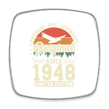 Birthday Joy 1948 - Square fridge magnet - white - Front