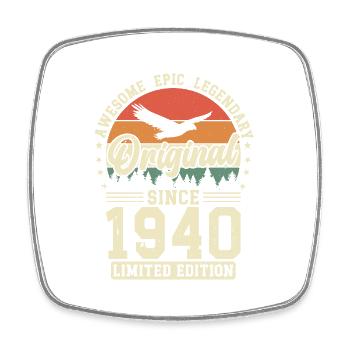 Vintage 1940 Geburtstag Retro - Viereckiger Kühlschrankmagnet - Weiß - Vorne