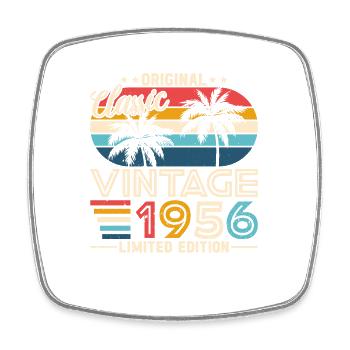 Millésime 1956 - Anniversaire rétro - Magnet carré - blanc - Devant