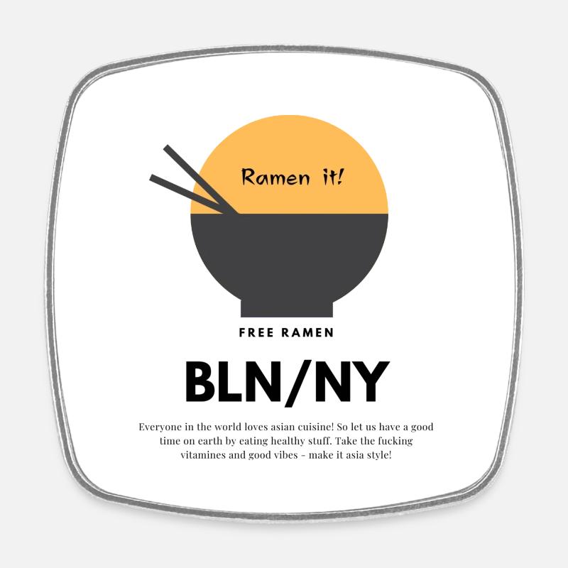 Ramen! - Square fridge magnet - white