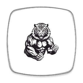 Tiger Musculation Muscles Workout Gym - Magnet carré - blanc - Devant