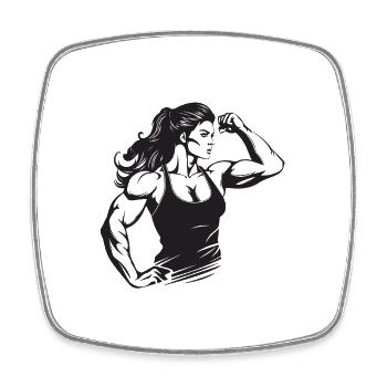 Femme Muscles Gym Musculation Fitness - Magnet carré - blanc - Devant