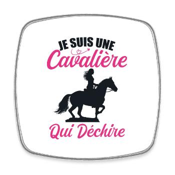 Je Suis Une Cavalière Qui Déchire Chevaux Cadeau - Magnet carré - blanc - Devant