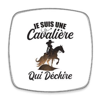 Je Suis Une Cavalière Qui Déchire Chevaux Cadeau - Magnet carré - blanc - Devant