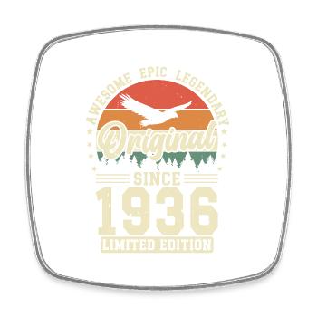 Vintage Birthday Joy 1936 - Square fridge magnet - white - Front