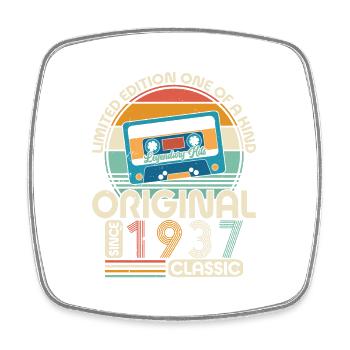 87e anniversaire Vintage 1937 Style rétro - Magnet carré - blanc - Devant