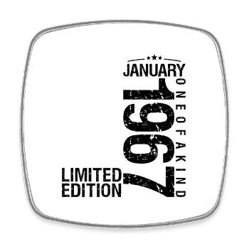 Geburtstag Januar 1967 Januar geboren im Januar - Viereckiger Kühlschrankmagnet - Weiß - Vorne