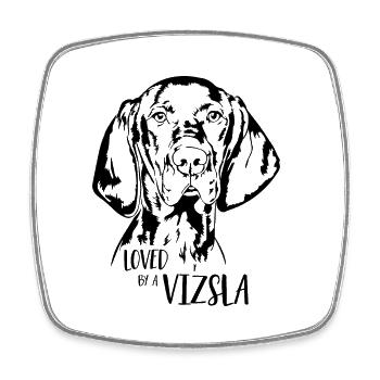Loved by a Vizsla Dog Saying Dogs Wilsigns - Square fridge magnet - white - Front