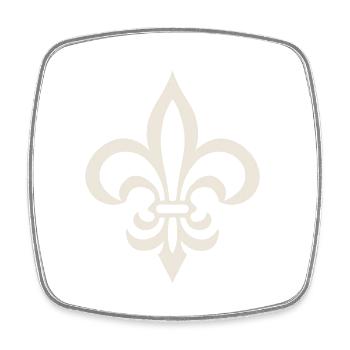 Sauberes Logo der französischen Lilie - Viereckiger Kühlschrankmagnet - Weiß - Vorne