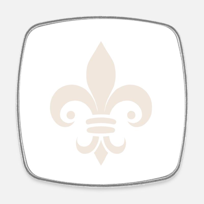 Schlichtes Fleur de lys Design - Viereckiger Kühlschrankmagnet - Weiß