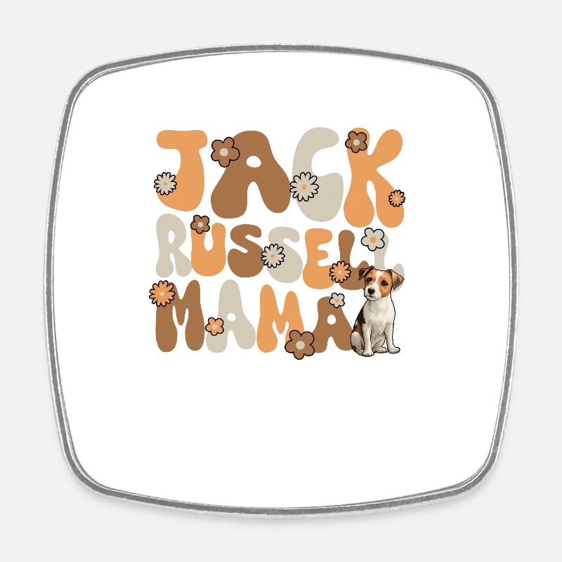 Jack Russell Terrier Groovy Jack Russell Mom - Square fridge magnet - white