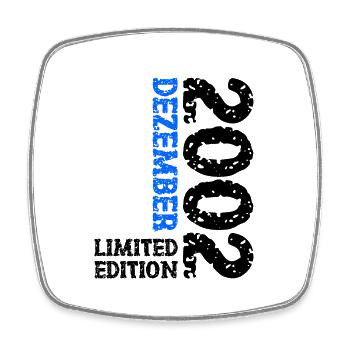 2002 Dezember Limited Edition 21. Geburtstag Deko - Viereckiger Kühlschrankmagnet - Weiß - Vorne