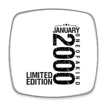 Geburtstag Januar 2000 Januar geboren im Januar - Viereckiger Kühlschrankmagnet - Weiß - Vorne