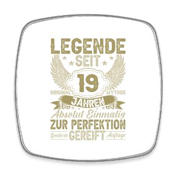 Legendärer 19. Geburtstag Retro Style 19 Geboren - Viereckiger Kühlschrankmagnet - Weiß - Vorne