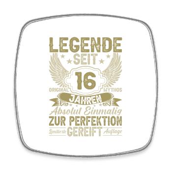 Legendärer 16. Geburtstag Vintage 16 - Viereckiger Kühlschrankmagnet - Weiß - Vorne
