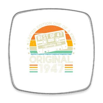 77th Birthday Vintage 1947 Retro - Square fridge magnet - white - Front