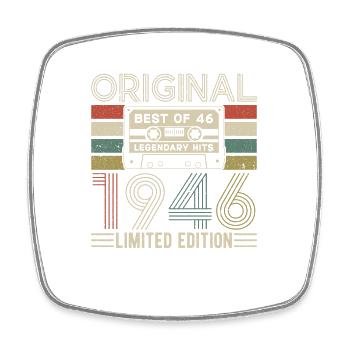 Vintage Birthday Joy 1946 - Square fridge magnet - white - Front