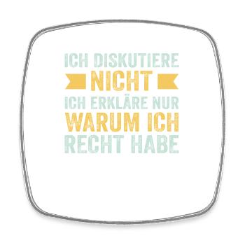 Rechthaber Erklärung - Viereckiger Kühlschrankmagnet - Weiß - Vorne
