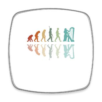 Harp Player Evolution - Square fridge magnet - white - Front
