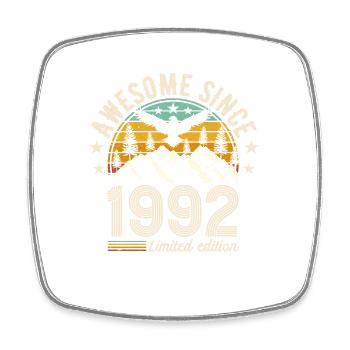 Vintage 1992 birthday joy - Square fridge magnet - white - Front