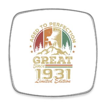 Anniversaire vintage 1931 - idée cadeau rétro 1931 - Magnet carré - blanc - Devant